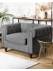 Beliani Sessel CHESTERFIELD in Grau/Braun - (W) 110 x (H) 70 x (L) 75 cm