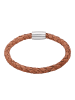 Steel_Art Herrenarmband Lederarmband Jaron in cognac