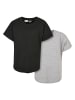Urban Classics Long Tee in grey+black