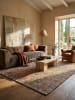 KADIMA DESIGN Naturfaser-Teppich Handgewebt AVILL Boho Patchwork Wohnzimmer in Natur-Blau