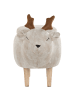 Beliani Tierhocker REINDEER in Beige/Braun - (W) 63 x (H) 40 x (L) 31 cm