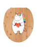 Mr. & Mrs. Panda Holz Toilettendeckel Einhorn Herz ohne Spruch in Braun