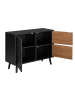 en.casa Sideboard Gislaved in Schwarz (H)62.5cm (B)80cm (T)30cm