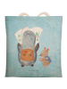 Mr. & Mrs. Panda Shoppingbag Pinguin & Maus Wanderer ohne Spruch in Eisblau