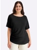 sheego Shirt in schwarz