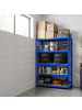 relaxdays Schwerlastregal in Blau/ Braun - (B)120 x (H)200 x (T)50 cm