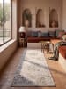 KADIMA DESIGN Kurzflor-Teppich waschbar VERNANTE Medaillon Wohnzimmer Flur in Beige-Grau