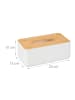 relaxdays Tücherbox in Weiß/ Natur- (B)23 x (H)10 x (T)13 cm