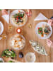 relaxdays Teelichthalter in Braun/ Weiß - (B)38 x (H)7 x (T)14 cm