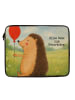 Mr. & Mrs. Panda Laptop Tasche Igel Luftballon Design mit Spruch in Weiß