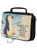 Mr. & Mrs. Panda Beauty Case Pinguin mHerzieren Design mit Spruch in Weiß