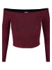 Urban Classics Urban Classics Damen Ladies Off Shoulder Glitter Longsleeve in burgundy