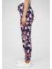 Cloud5ive Cloud5ive Viskose Hose mit Bündchen 2-Pockets & Blumen Print in navy