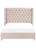Beliani 2-tlg Doppelbett LUBBON in Rosa/Silber