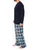NORMANN Schlafanzug lang FlanellHose - 74957 in marine