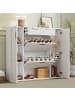 ABRIHOME Schuhschrank in Weiß 120x24x107 cm mit 2 Schubladen 2 Türen Klappfach