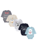 TupTam Unisex Langarm Body mit Aufdruck Spruch 5er Pack in beige/grau