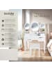 tectake Frisiertisch mit 7 Schubladen, Spiegel und Hocker im Antik Look