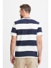 FQ1924 T-Shirt FQTom SS stripe tee w logo print in Weiß