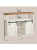 VASAGLE Sideboard Daxton in Weiß-Braun - (B)33 x (H)80 x (T)100 cm