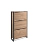 CALICOSY Schuhschrank DENVER in Eichenholz / Grau - (W) 70  x (H) 125  x (L) 25  cm