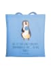 Mr. & Mrs. Panda Tote Bag Pinguin Lolli mit Spruch in Sky Blue