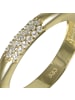 GoldDream 333 Gelbgold - 8 Karat Damen Ringe 3-reihig Zirkonia Fingerring  56 (17,8)