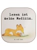 Mr. & Mrs. Panda Untersetzer Fuchs Lesen Design mit Spruch in Weiß