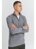 BLEND Warmer Strickpullover mit halbem Reißverschluss BHCodford in Grau
