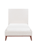 Beliani Einzelbett BAYONNE in Weiß/Braun - (W) 101 x (H) 121 x (L) 212 cm