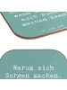 Mr. & Mrs. Panda Tisch-Untersetzer Spruch Gelassenheit in Krisen... in Meeresbrise