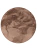 Pergamon Fellteppich Plush Rund in braun