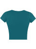 Janice 2 x Damen crop T-Shirt Nantes in Petrol