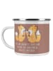 Mr. & Mrs. Panda Becher Emaille Junggesellenabschied Eskalation ... in Braun Pastell