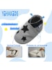 Yalion Leder-Krabbelschuhe "Stern" in Grau