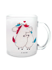 Mr. & Mrs. Panda Trinkglas Einhorn Mitteilung ohne Spruch in Transparent