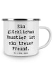 Mr. & Mrs. Panda Becher Emaille Spruch Haustiere pflegen mit Spruch in Weiß