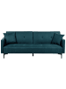 Beliani Schlafsofa LUCAN in Blau/Schwarz - (W) 191 x (H) 75 x (L) 91 cm