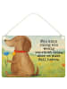 Mr. & Mrs. Panda Deko Schild Hund Blume Design mit Spruch in Weiß