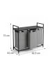 relaxdays Wäschekorb in Schwarz/ Grau - (B)92,5 x (H)73 x (T)33 cm