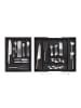 relaxdays Besteckkasten in Schwarz - (B)33,5 x (H)5 x (T)44,5 cm