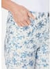 GOLDNER Druckhose Druckhose mit ausgefallenem Blumenmuster in blau / grau / gemustert