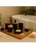 relaxdays 7-tlg. Badezimmer Set in Schwarz/ Natur