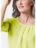 GOLDNER Kurzgröße:  Chiffon-Shirt mit 3/4-Arm, Rundhals in hellgrün