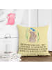 Mr. & Mrs. Panda Kissen Hase Blume mit Spruch in Gelb Pastell