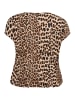 KAFFE curve Kurzarm-Bluse KCami Loose fit in Classic Leopard