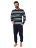 NORMANN langarm Schlafanzug Bündchen Streifen - 81164 in marine