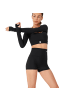 YEAZ CLUB LEVEL SET Long Top + Shorts in grau