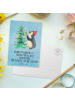 Mr. & Mrs. Panda Ansichtskarte Pinguin Weihnachtsbaum mit Spruch in Eisblau