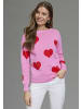 Laura Scott Jacquardpullover in rosa-rot gemustert